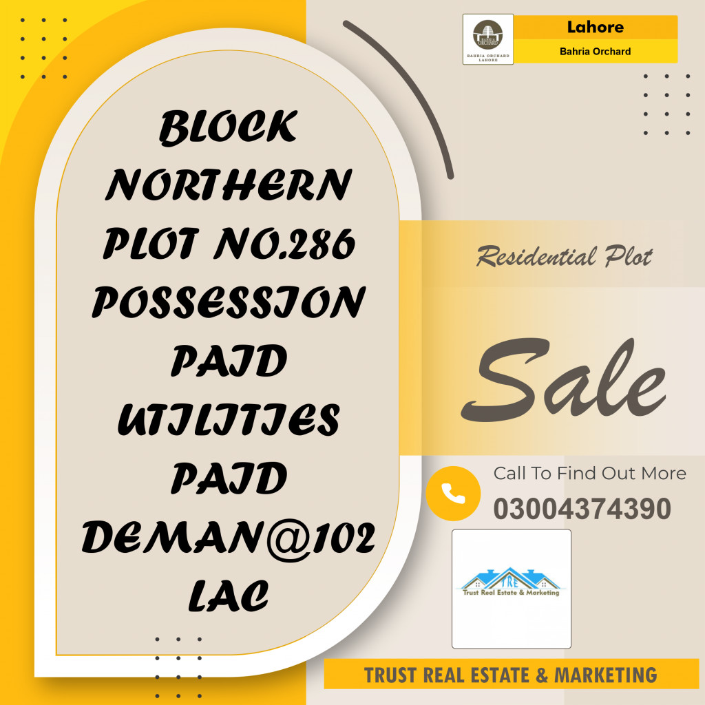 Residential Plot for Sale in Bahria Orchard, Lahore - (BP-96067)