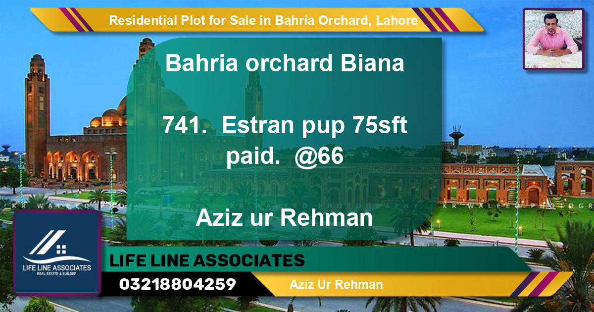 Residential Plot for Sale in Bahria Orchard, Lahore - (BP-96083)