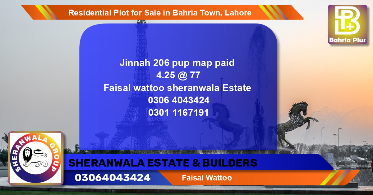 Residential Plot for Sale in Bahria Town, Lahore - (BP-96127)