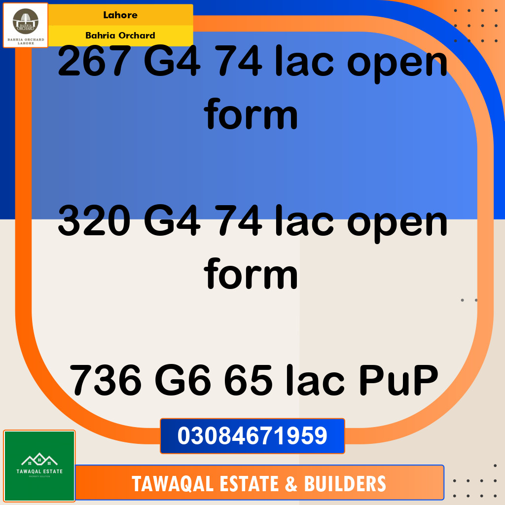 Residential Plot for Sale in Bahria Orchard, Lahore - (BP-96132)