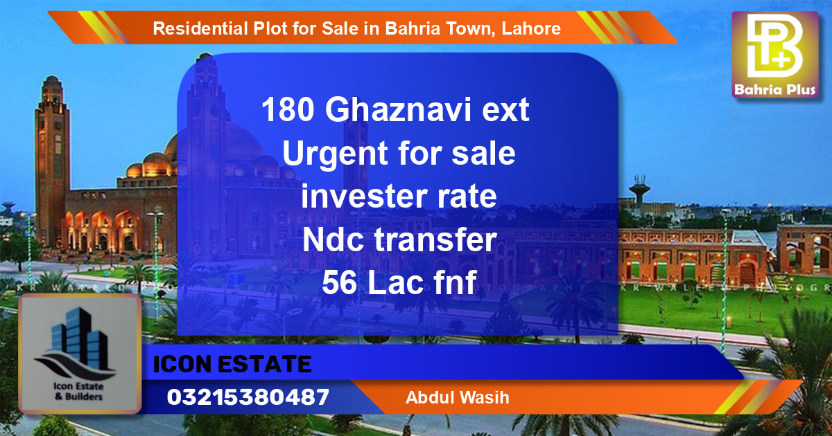 Residential Plot for Sale in Bahria Town, Lahore - (BP-96135)