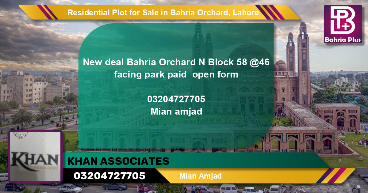 Residential Plot for Sale in Bahria Orchard, Lahore - (BP-96137)