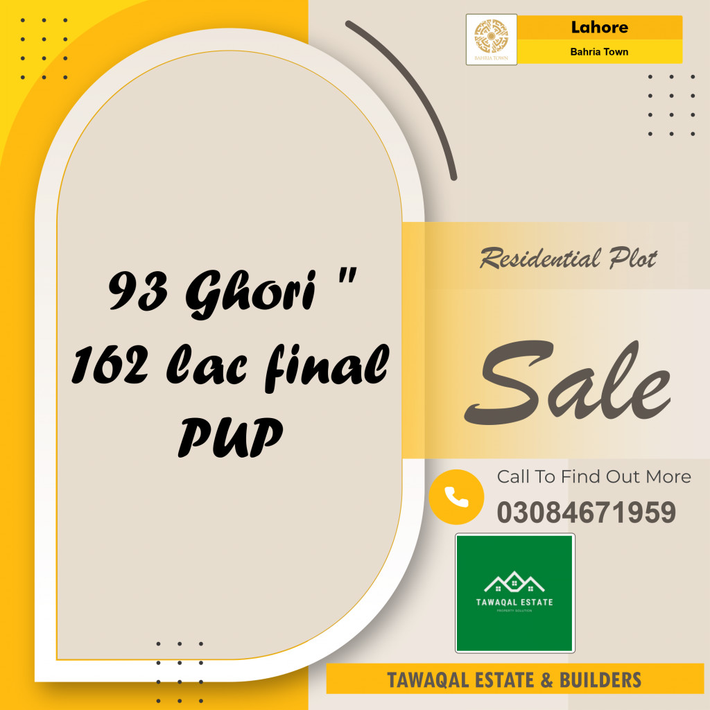 Residential Plot for Sale in Bahria Town, Lahore - (BP-96140)