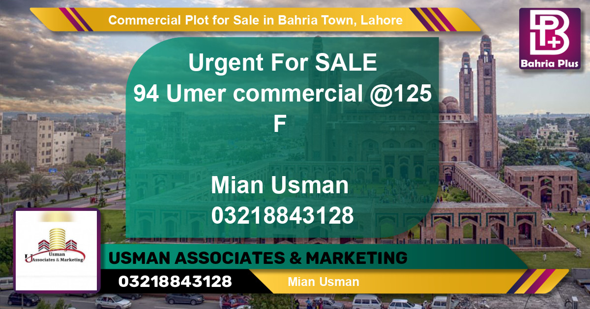 Commercial Plot for Sale in Bahria Town, Lahore - (BP-96143)