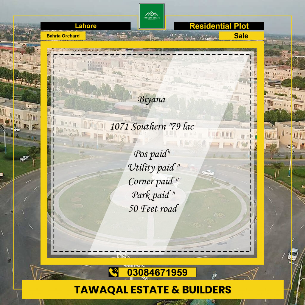 Residential Plot for Sale in Bahria Orchard, Lahore - (BP-96147)