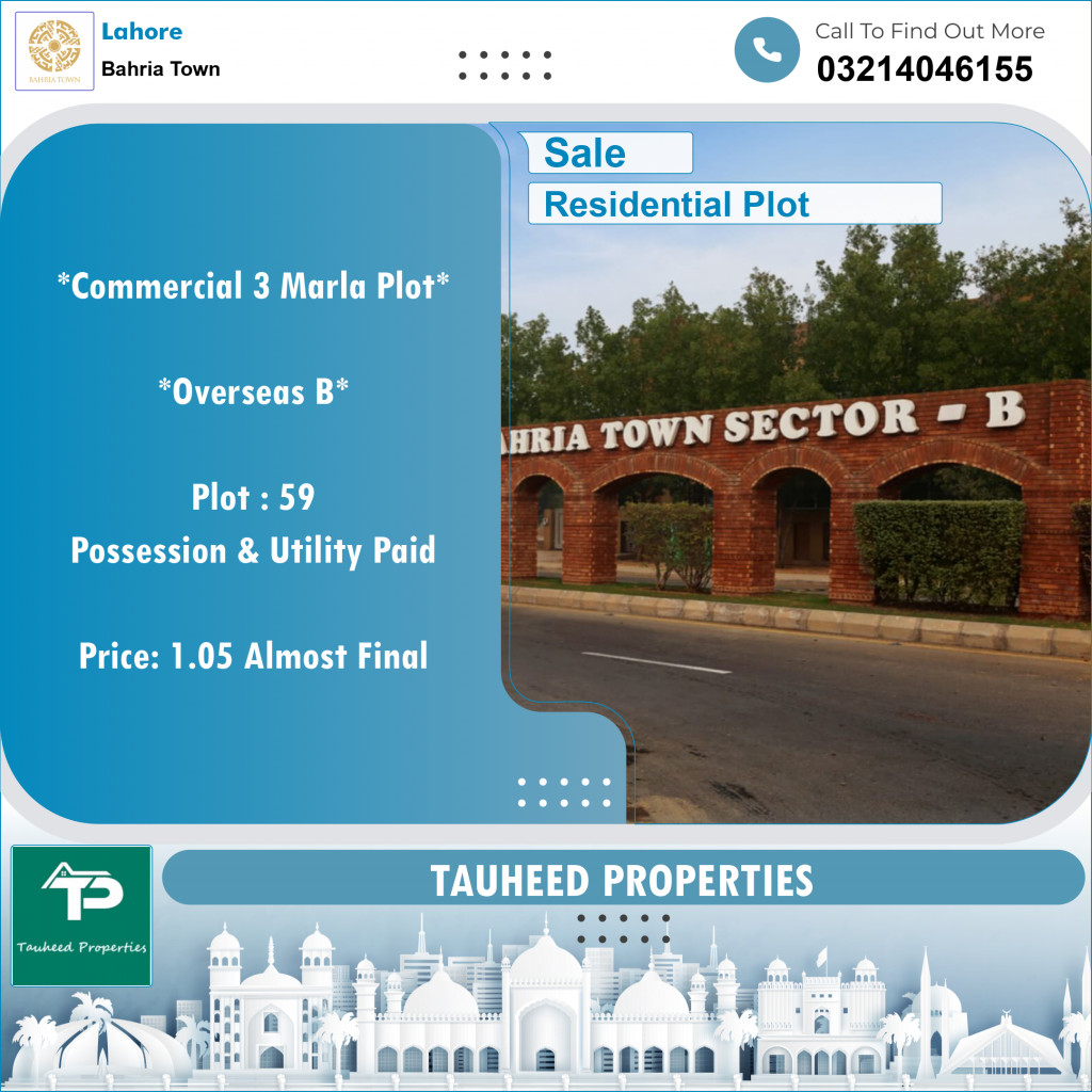 Residential Plot for Sale in Bahria Town, Lahore - (BP-96161)