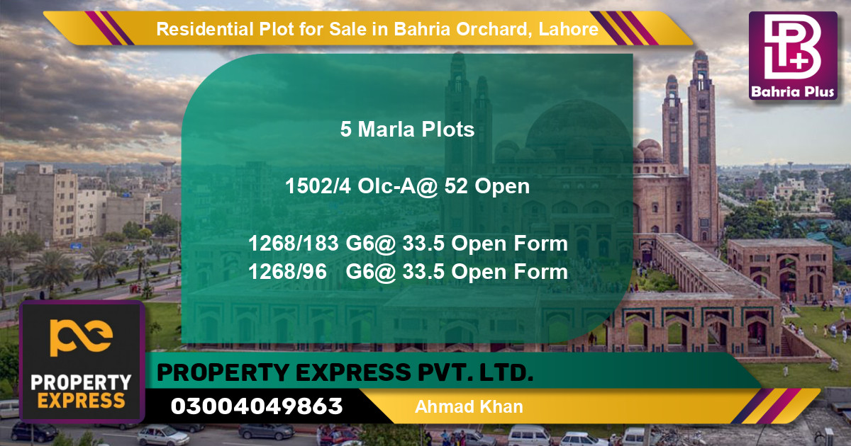 Residential Plot for Sale in Bahria Orchard, Lahore - (BP-96162)