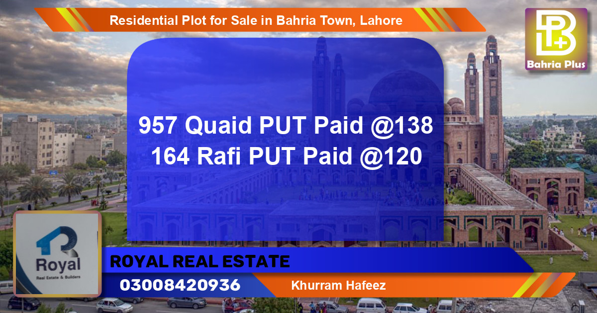 Residential Plot for Sale in Bahria Town, Lahore - (BP-96166)