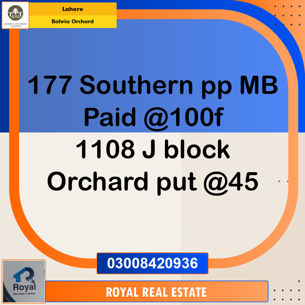 Residential Plot for Sale in Bahria Orchard, Lahore - (BP-96169)