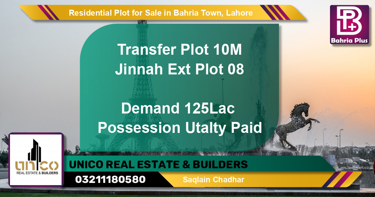 Residential Plot for Sale in Bahria Town, Lahore - (BP-96179)