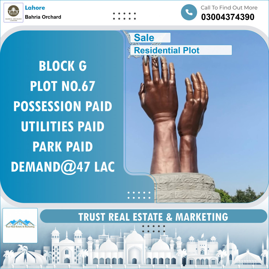Residential Plot for Sale in Bahria Orchard, Lahore - (BP-96187)