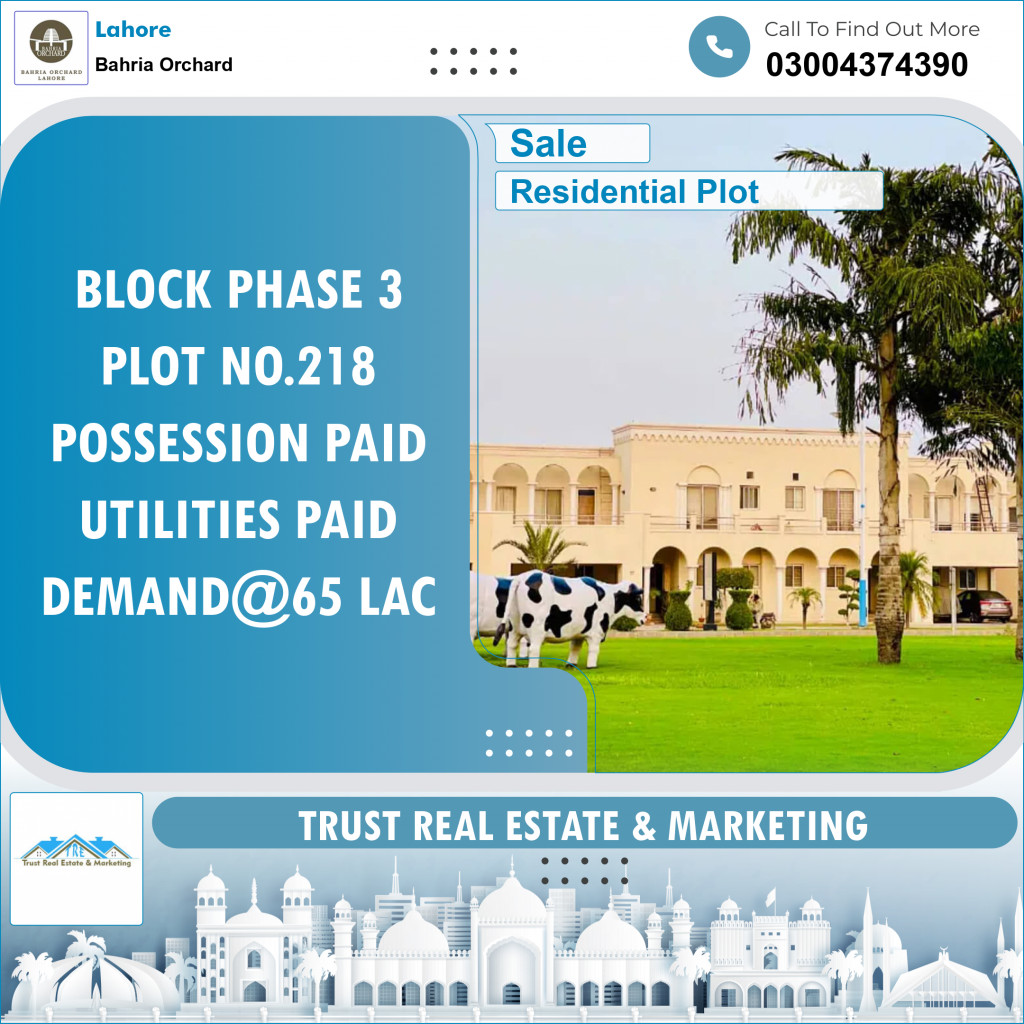 Residential Plot for Sale in Bahria Orchard, Lahore - (BP-96189)
