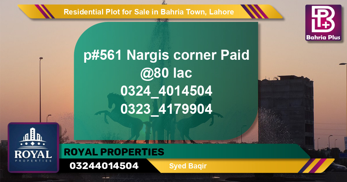 Residential Plot for Sale in Bahria Town, Lahore - (BP-96199)