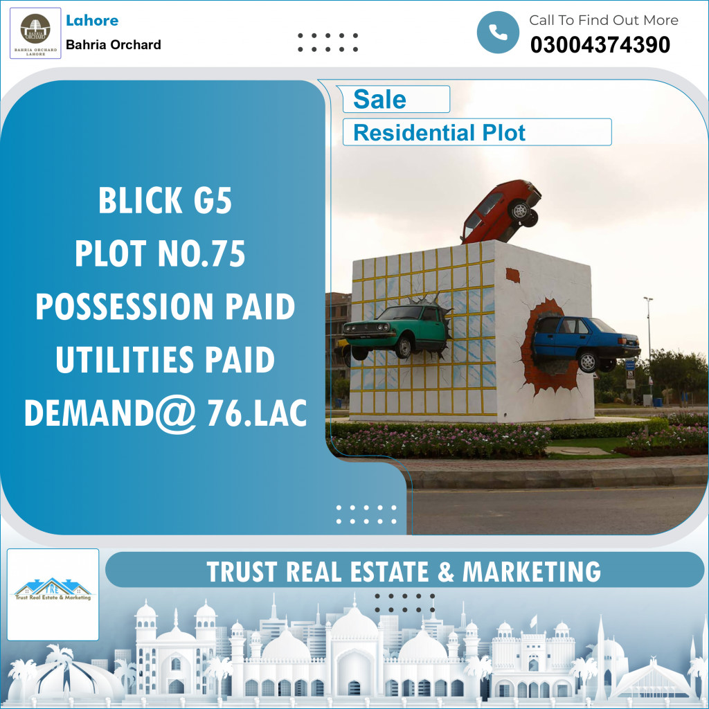 Residential Plot for Sale in Bahria Orchard, Lahore - (BP-96201)