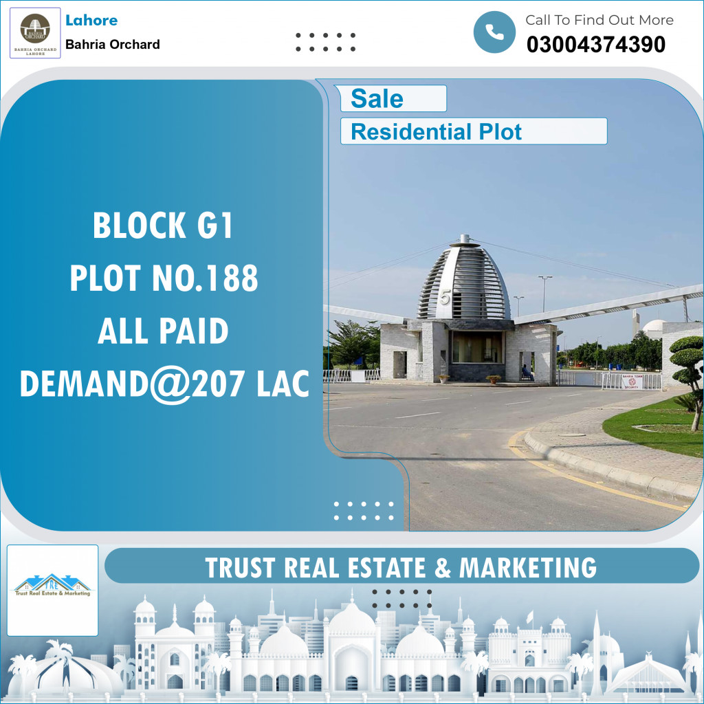 Residential Plot for Sale in Bahria Orchard, Lahore - (BP-96205)