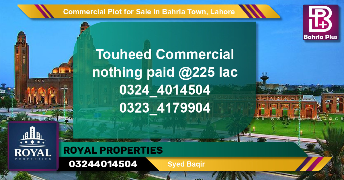 Commercial Plot for Sale in Bahria Town, Lahore - (BP-96209)