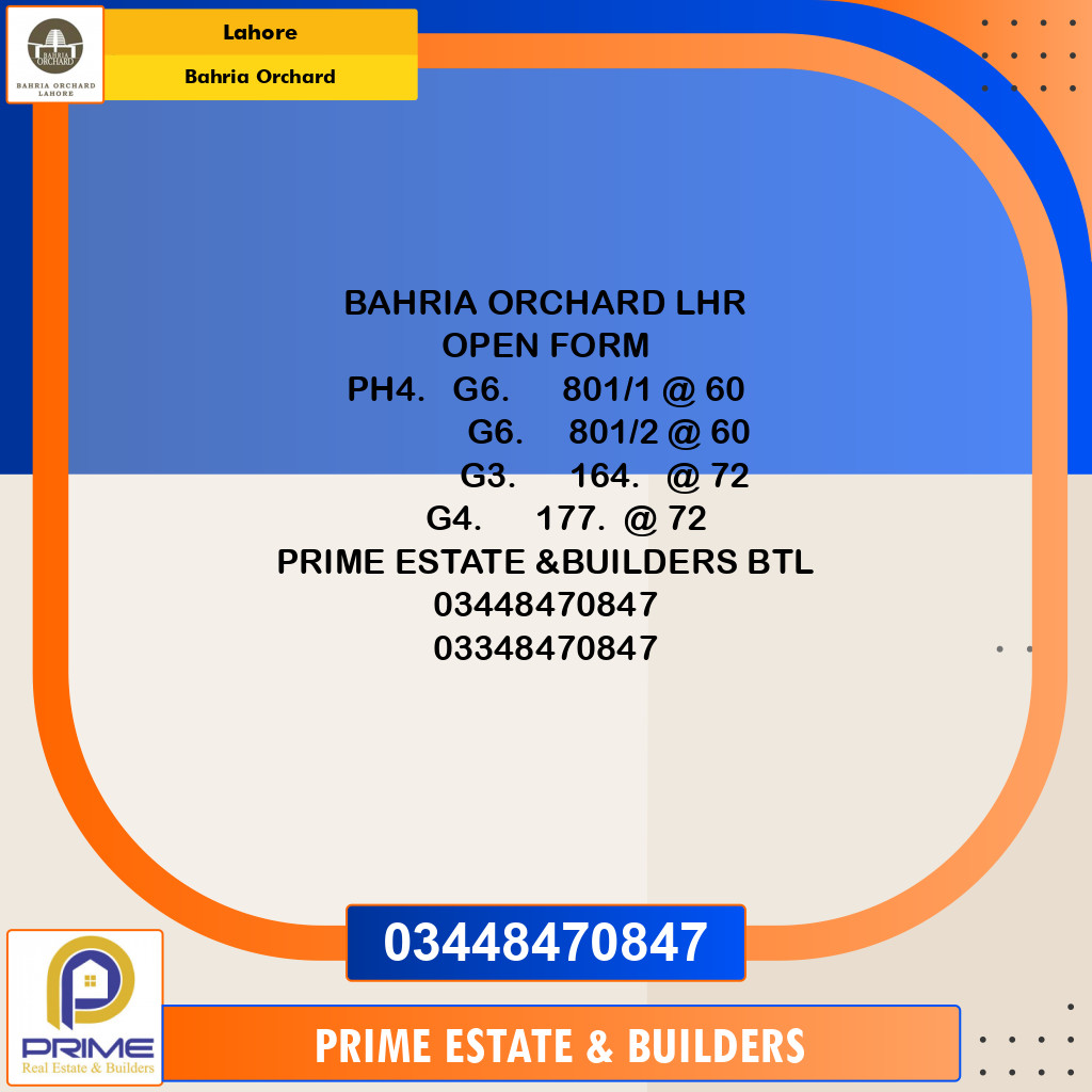Residential Plot for Sale in Bahria Orchard, Lahore - (BP-96213)