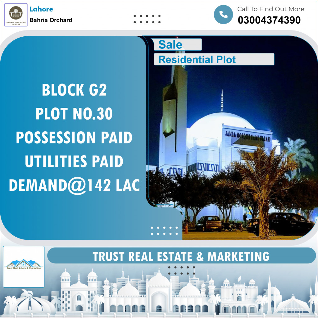 Residential Plot for Sale in Bahria Orchard, Lahore - (BP-96214)
