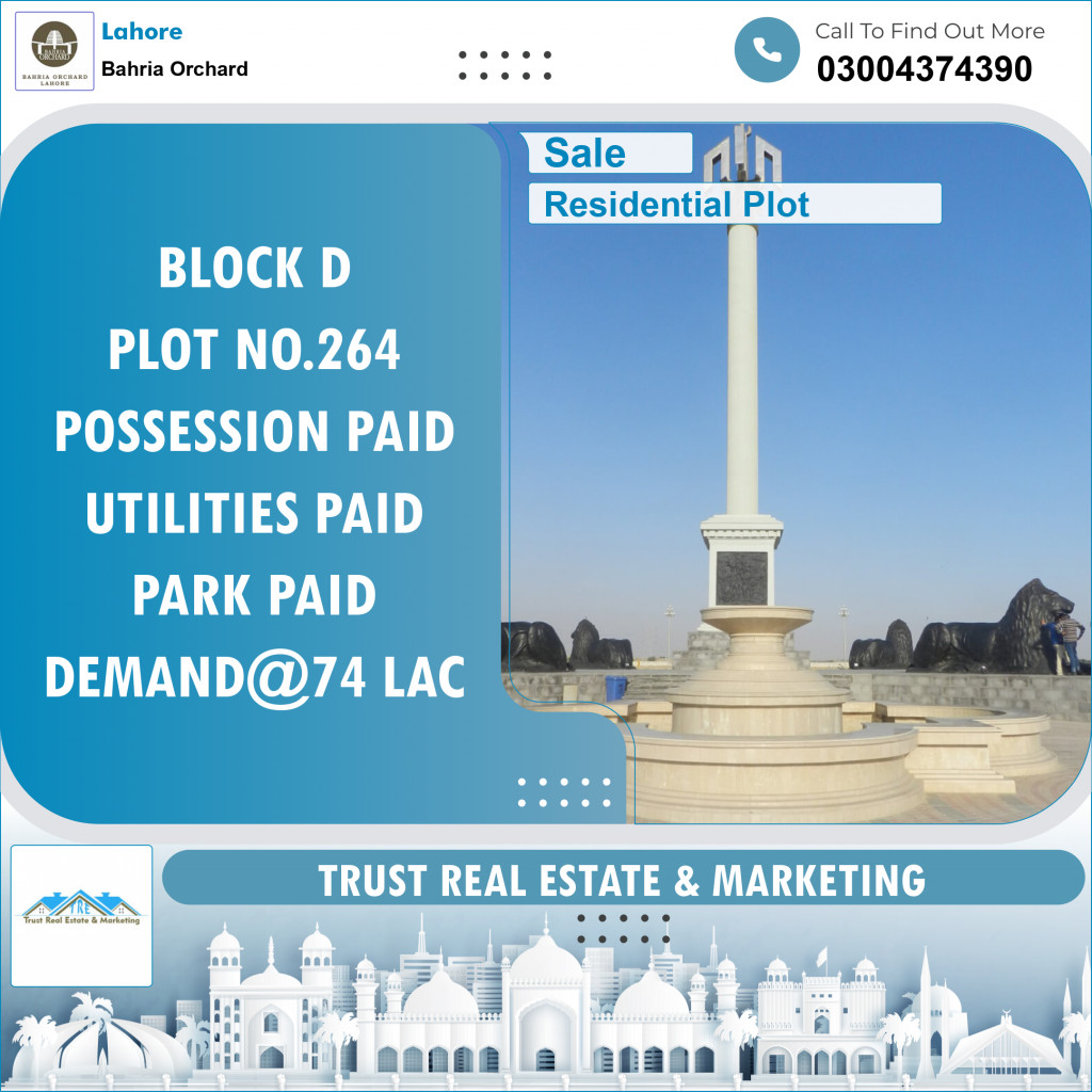 Residential Plot for Sale in Bahria Orchard, Lahore - (BP-96216)