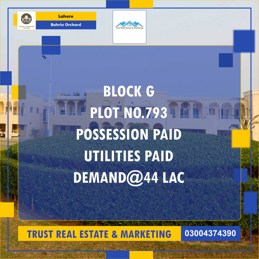 Residential Plot for Sale in Bahria Orchard, Lahore - (BP-96218)