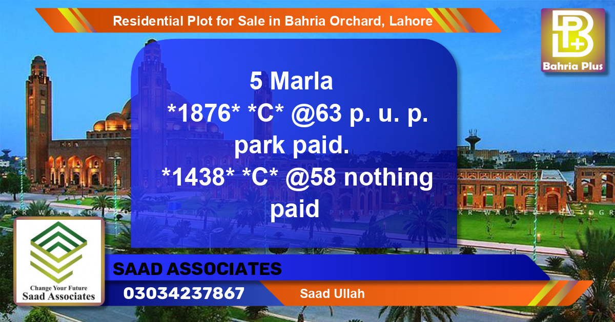 Residential Plot for Sale in Bahria Orchard, Lahore - (BP-96226)