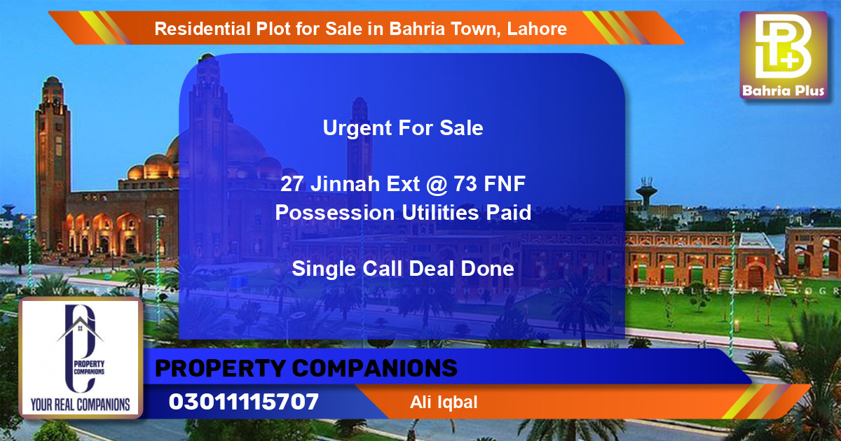 Residential Plot for Sale in Bahria Town, Lahore - (BP-96247)