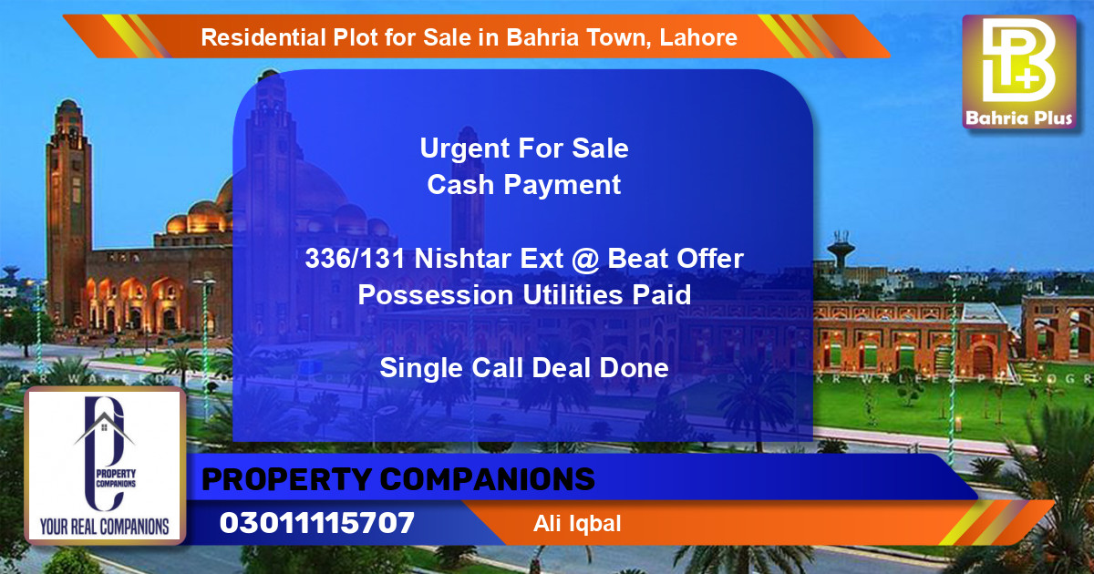 Residential Plot for Sale in Bahria Town, Lahore - (BP-96248)