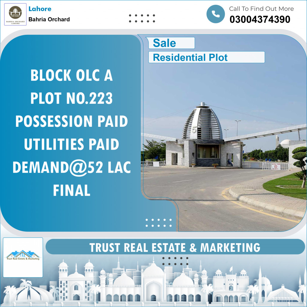Residential Plot for Sale in Bahria Orchard, Lahore - (BP-96254)