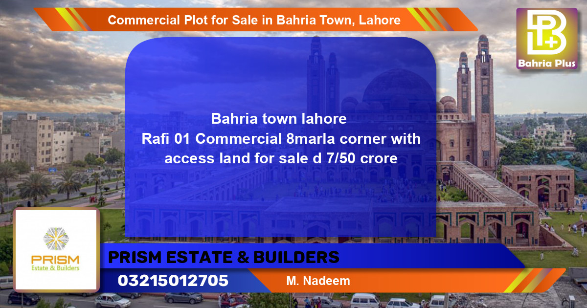 Commercial Plot for Sale in Bahria Town, Lahore - (BP-96259)