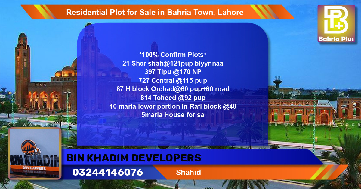 Residential Plot for Sale in Bahria Town, Lahore - (BP-96260)