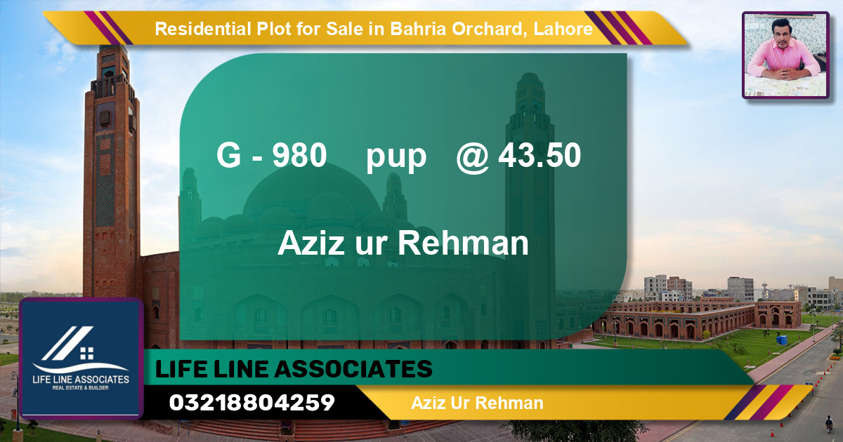Residential Plot for Sale in Bahria Orchard, Lahore - (BP-96269)