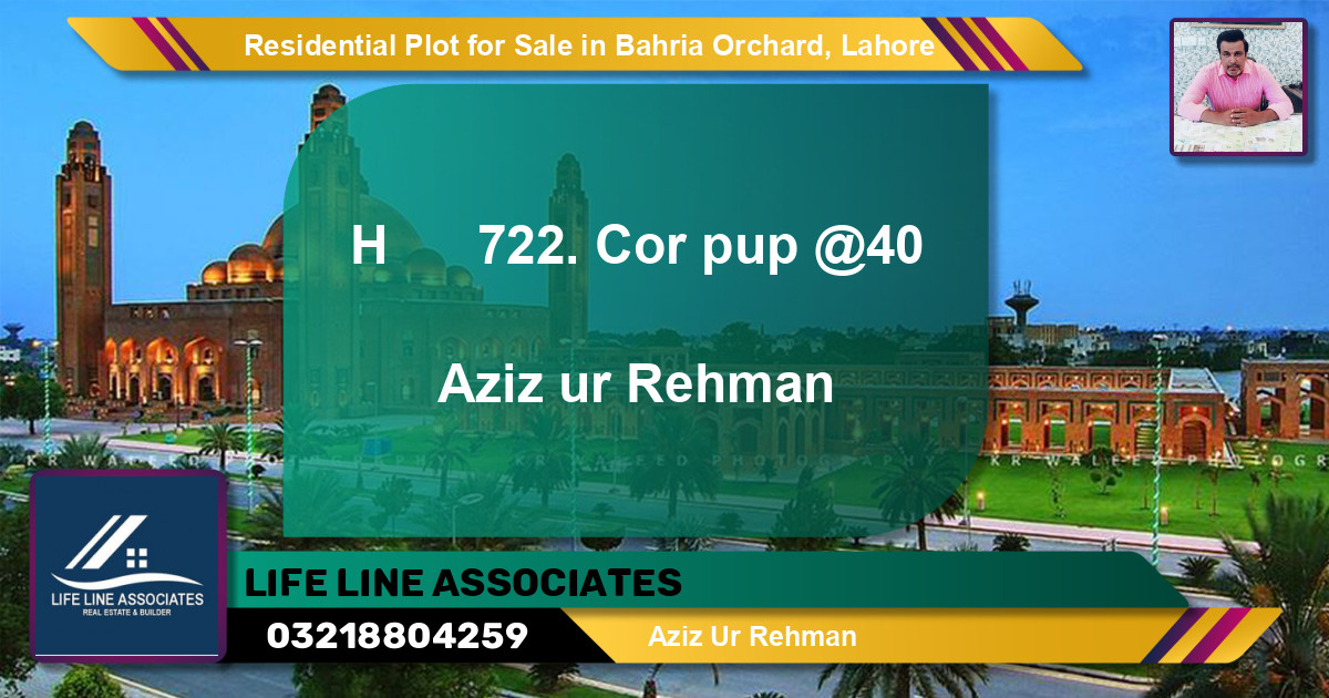 Residential Plot for Sale in Bahria Orchard, Lahore - (BP-96270)
