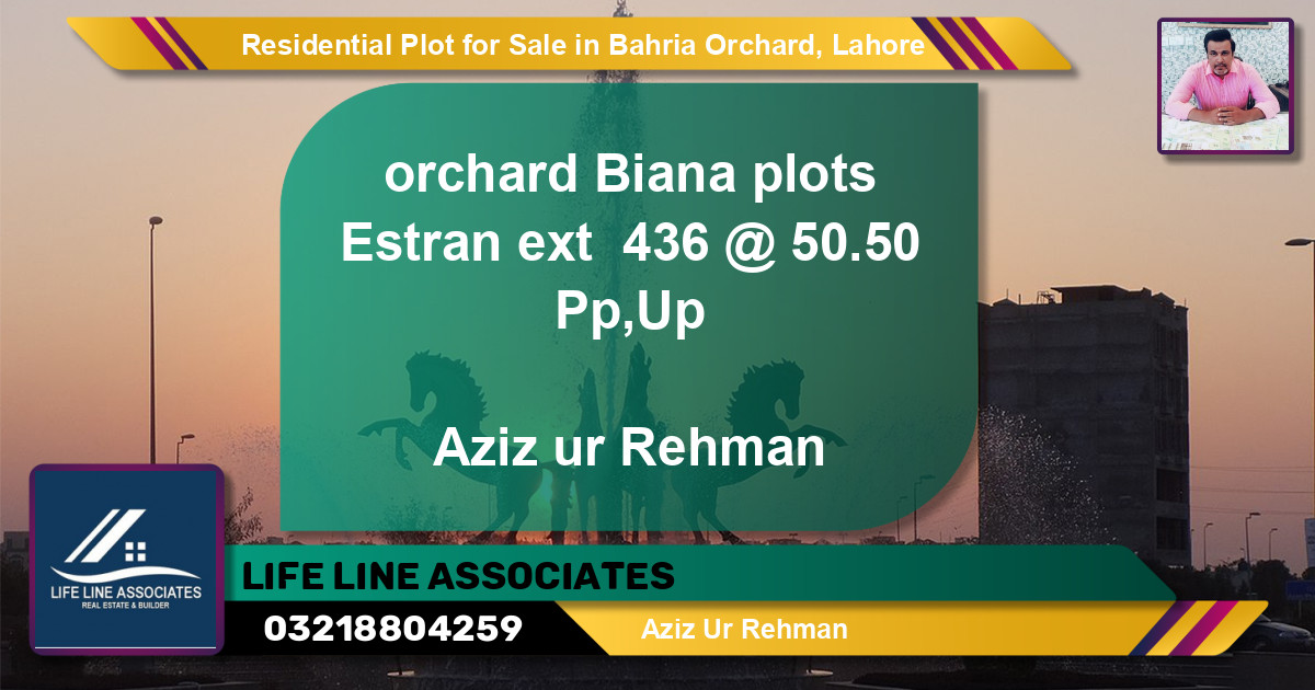 Residential Plot for Sale in Bahria Orchard, Lahore - (BP-96272)