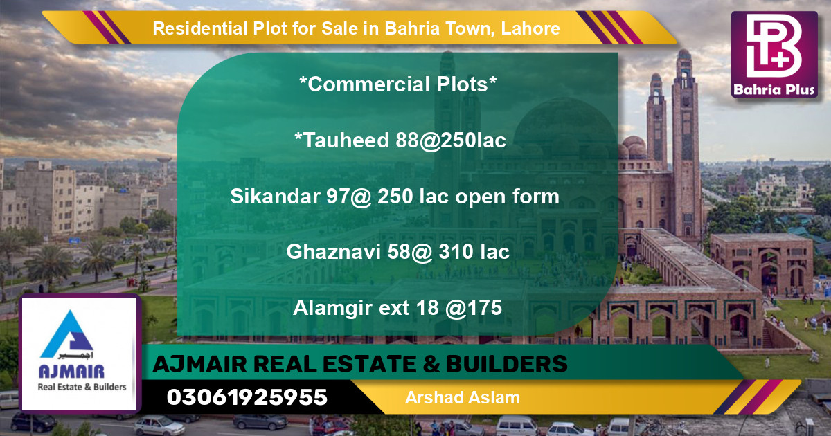Residential Plot for Sale in Bahria Town, Lahore - (BP-96274)