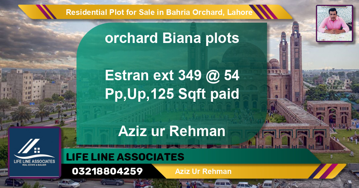 Residential Plot for Sale in Bahria Orchard, Lahore - (BP-96277)