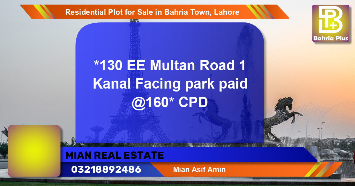 Residential Plot for Sale in Bahria Town, Lahore - (BP-96285)
