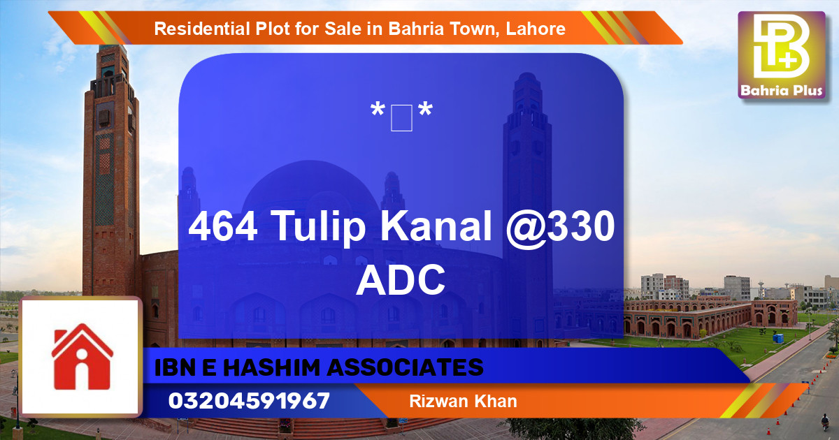 Residential Plot for Sale in Bahria Town, Lahore - (BP-96289)