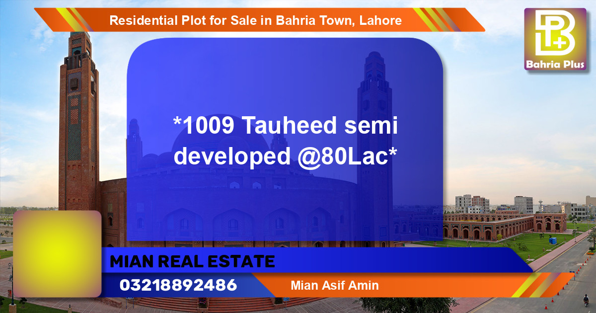 Residential Plot for Sale in Bahria Town, Lahore - (BP-96290)
