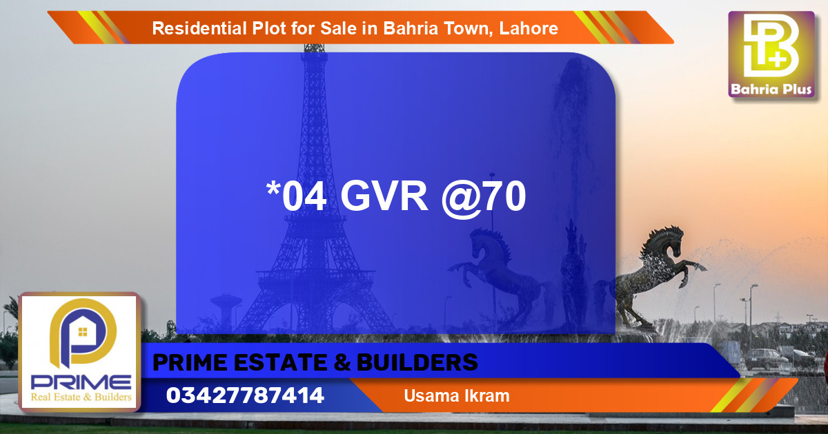 Residential Plot for Sale in Bahria Town, Lahore - (BP-96306)