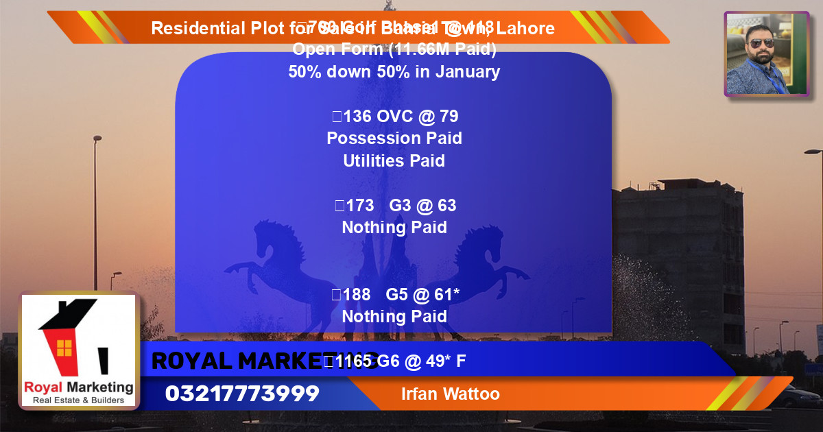 Residential Plot for Sale in Bahria Town, Lahore - (BP-96313)