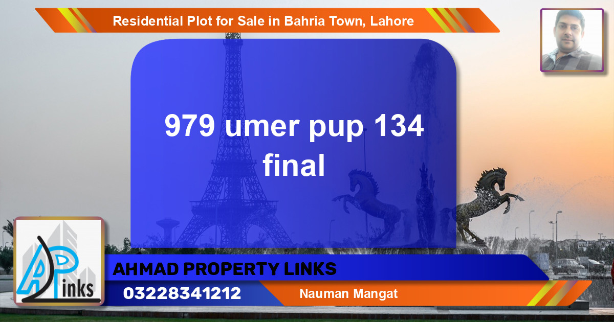 Residential Plot for Sale in Bahria Town, Lahore - (BP-96314)