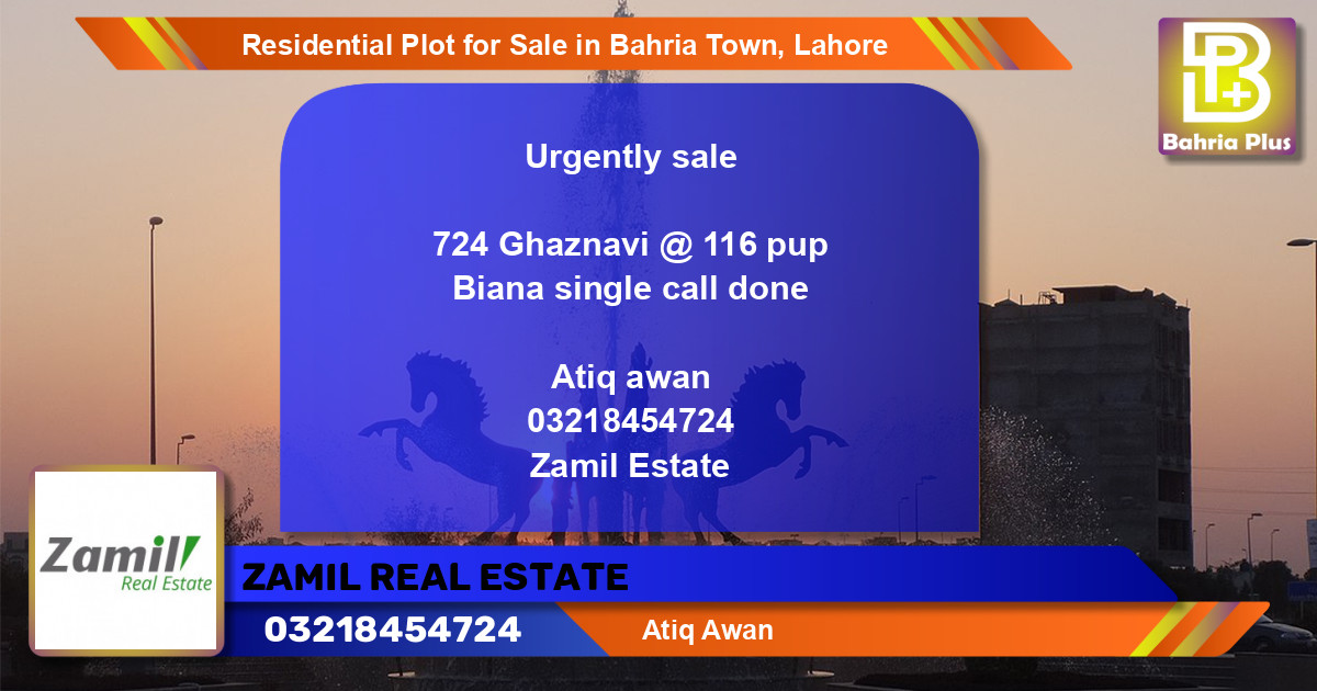 Residential Plot for Sale in Bahria Town, Lahore - (BP-96317)