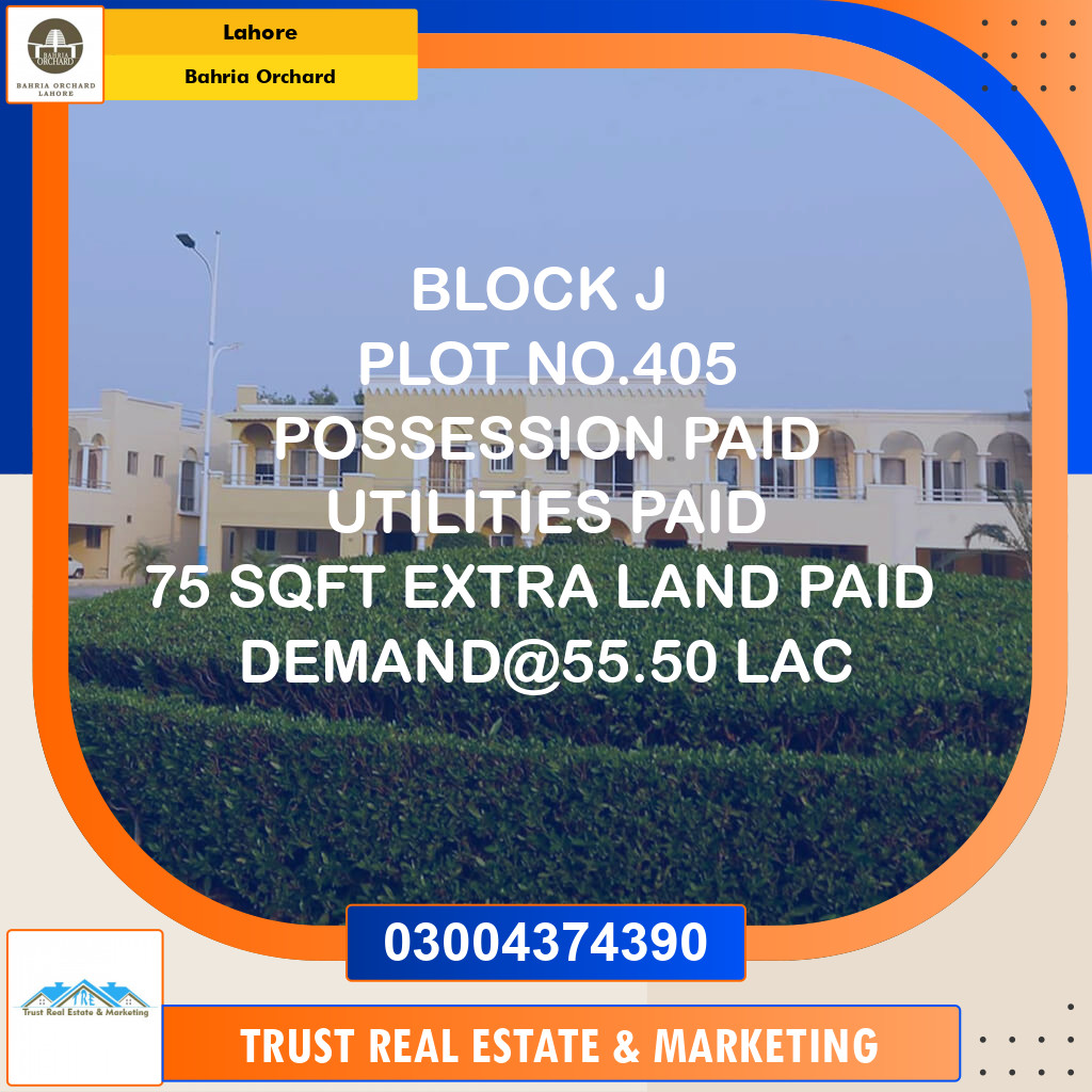 Residential Plot for Sale in Bahria Orchard, Lahore - (BP-96321)