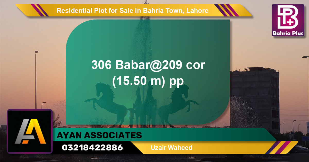 Residential Plot for Sale in Bahria Town, Lahore - (BP-96343)