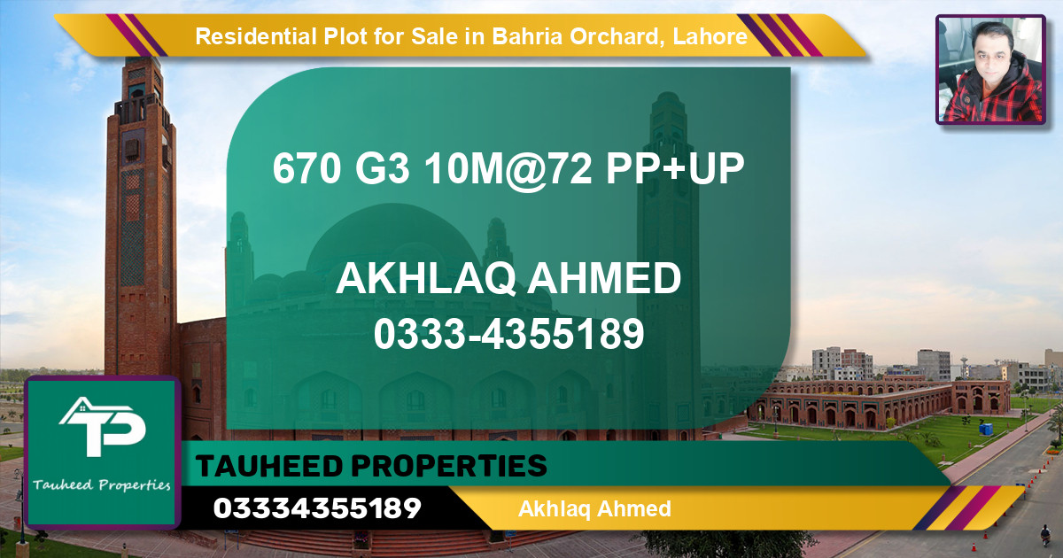 Residential Plot for Sale in Bahria Orchard, Lahore - (BP-96352)