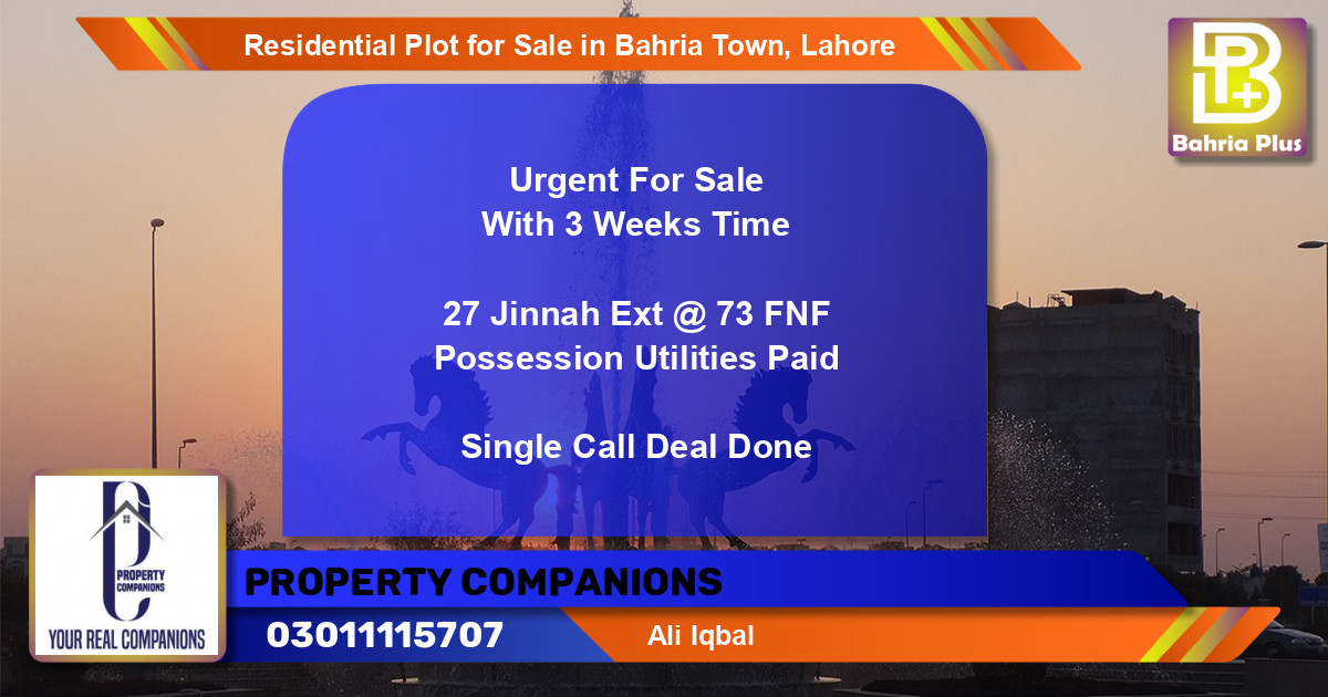 Residential Plot for Sale in Bahria Town, Lahore - (BP-96362)
