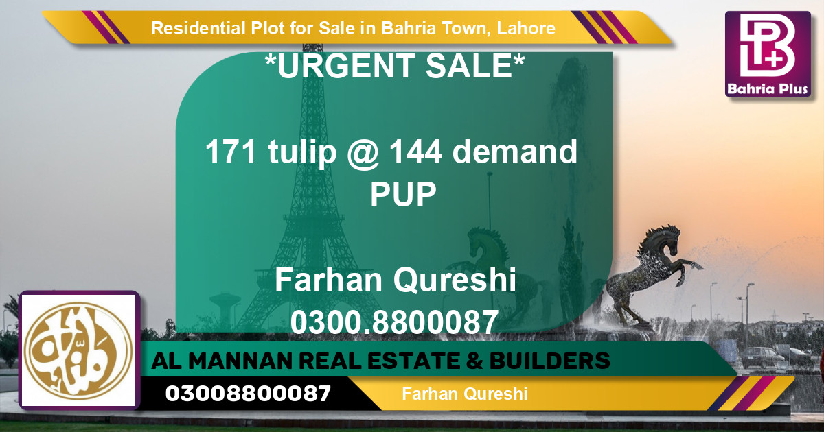 Residential Plot for Sale in Bahria Town, Lahore - (BP-96364)