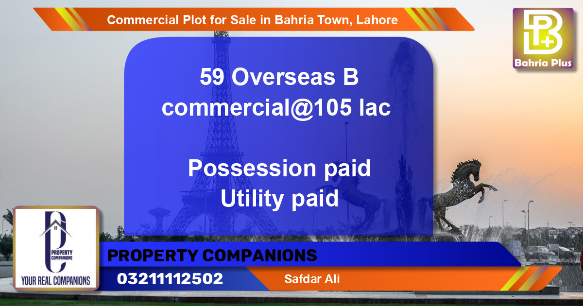 Commercial Plot for Sale in Bahria Town, Lahore - (BP-96370)
