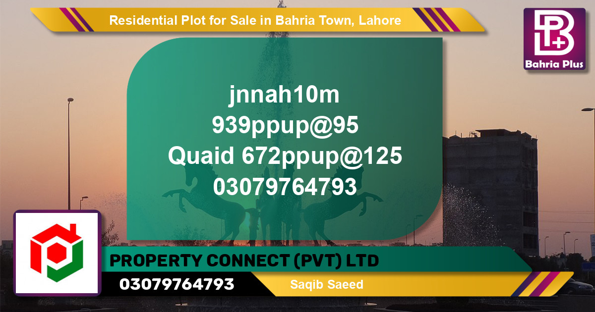 Residential Plot for Sale in Bahria Town, Lahore - (BP-96373)