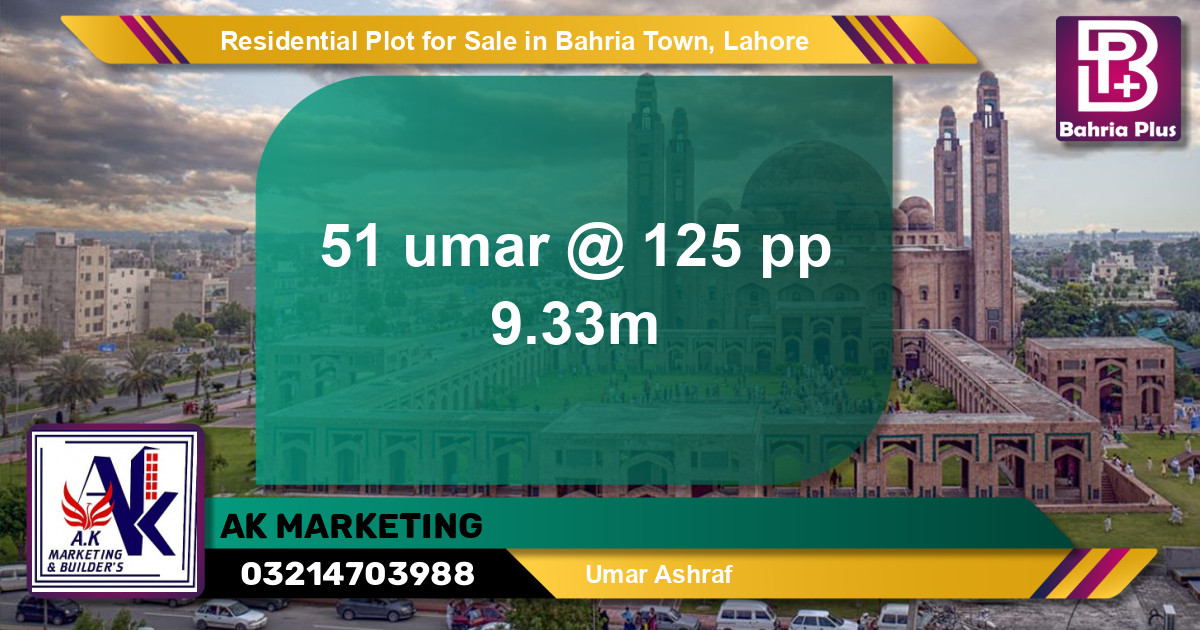 Residential Plot for Sale in Bahria Town, Lahore - (BP-96636)